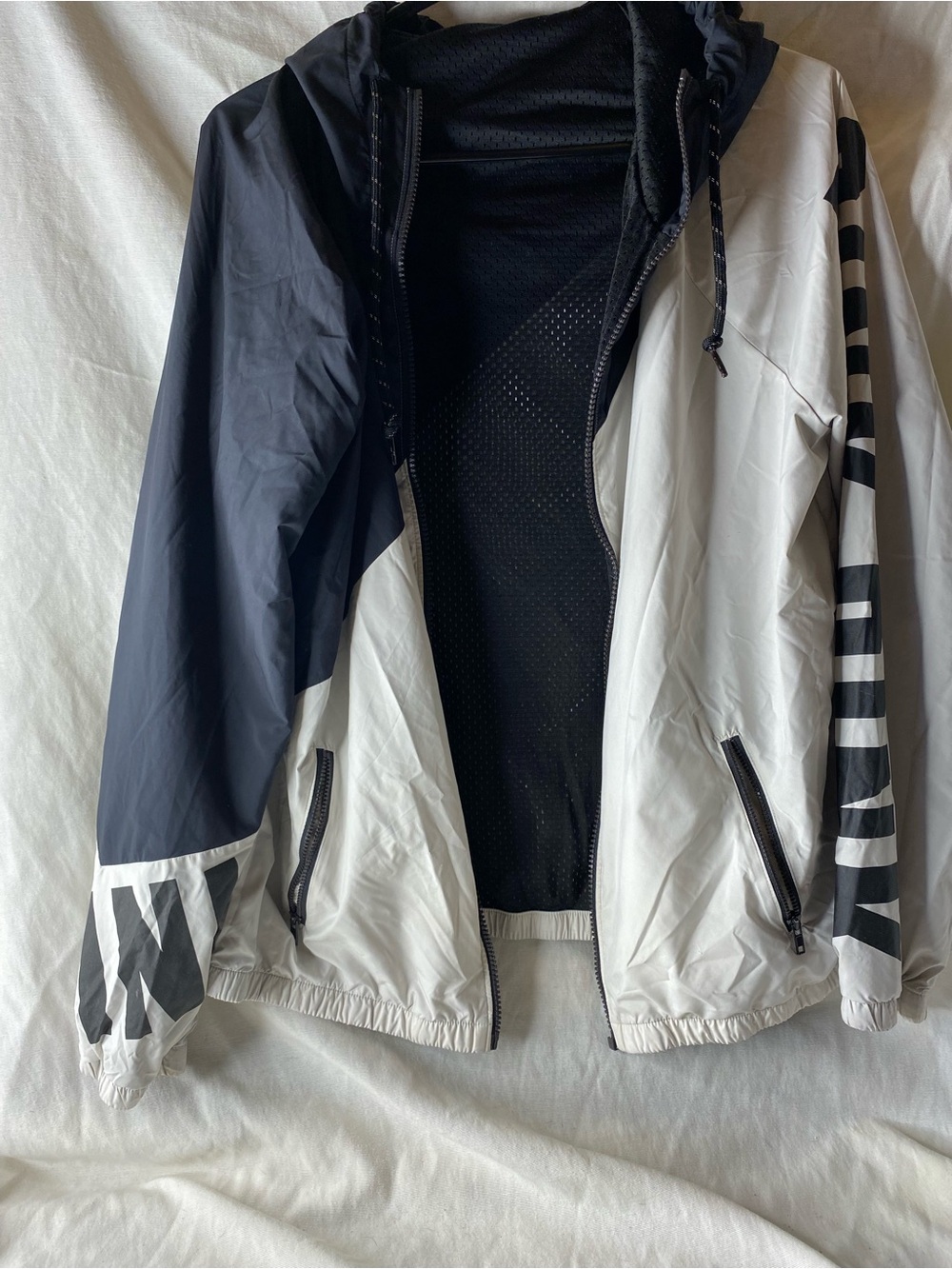 PINK Victoria's Secret Black and White Colorblock Windbreaker